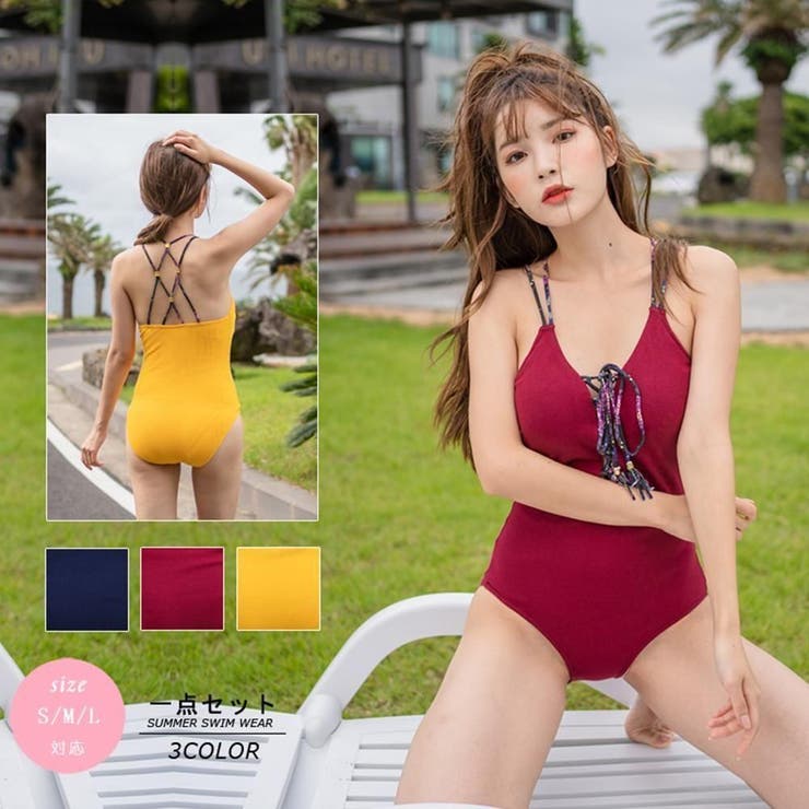 胸元レースアップワンピース(水着・モノキニ) | GRAXIA | 詳細画像2 