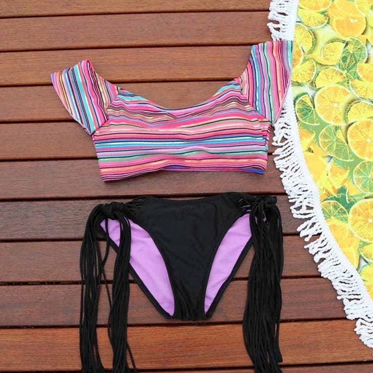 マルチボーダートップ×リバーシブルタッセルビキニ2点セット(水着・ビキニ) | GRAXIA | 詳細画像29 