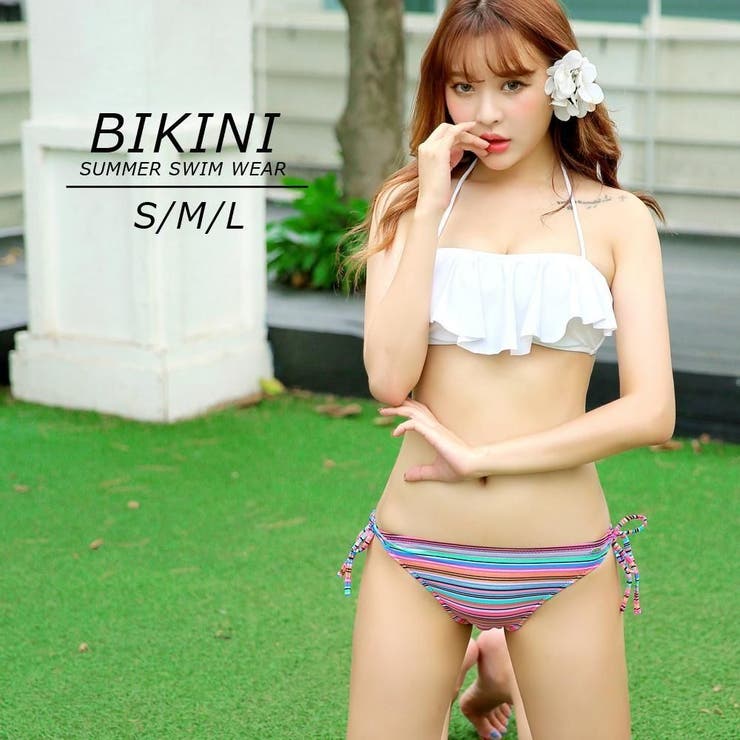 パステルフレアマルチボーダービキニ2点セット(水着・ビキニ) | GRAXIA | 詳細画像3 