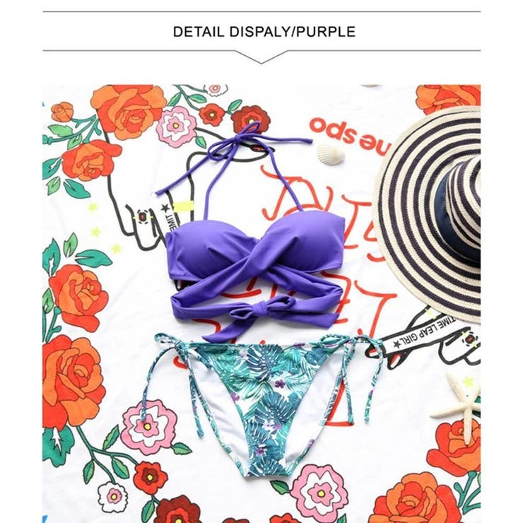 トロピカルリーフ柄フロントクロスビキニ2点セット(水着・ビキニ) | GRAXIA | 詳細画像28 