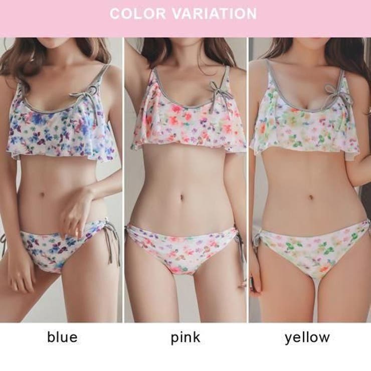 グレーと花柄が柔らかなビキニ2点セット(水着・ビキニ) | GRAXIA | 詳細画像3 