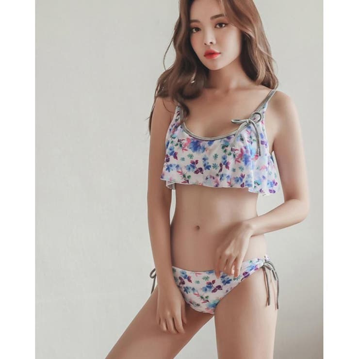 グレーと花柄が柔らかなビキニ2点セット(水着・ビキニ) | GRAXIA | 詳細画像4 