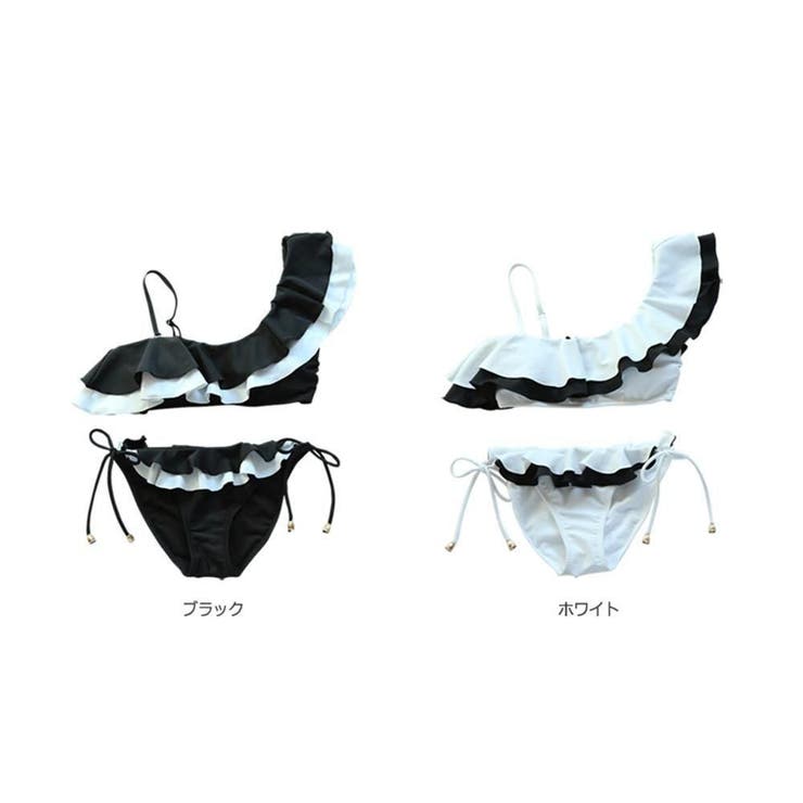 ワンショルダーのバイカラービキニ2点セット(水着・ビキニ) | GRAXIA | 詳細画像18 
