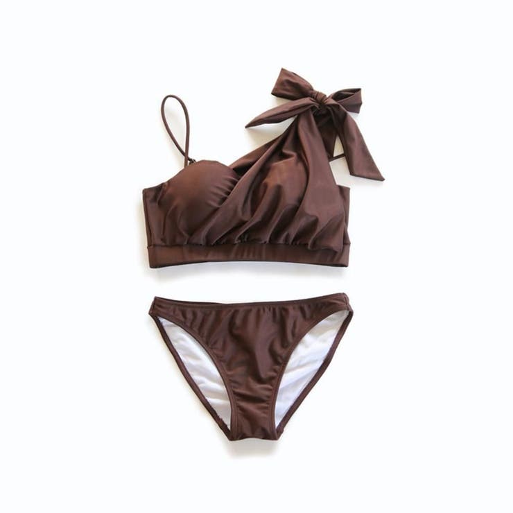 アースカラーアシメデザインワンショルドレープビキニ2点セット(水着・ビキニ) | GRAXIA | 詳細画像8 