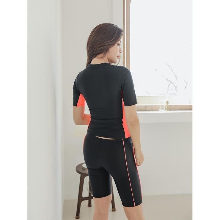 ほっそりシルエット半袖セパレート2点セットFitnessフィットネス運動系水着(… | GRAXIA | 詳細画像26 