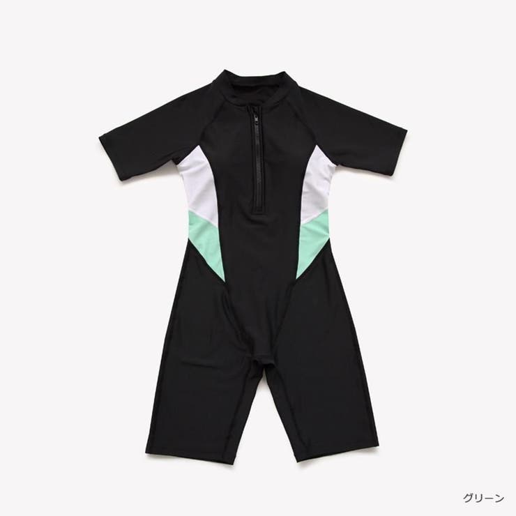バイカラーライン半袖オールインワンFitnessフィットネス運動系水着(水着 フ… | GRAXIA | 詳細画像14 