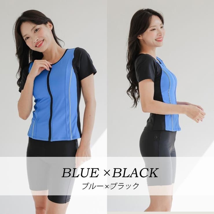 フロントバイカラー半袖セパレート2点セットFitnessフィットネス運動系水着(… | GRAXIA | 詳細画像22 
