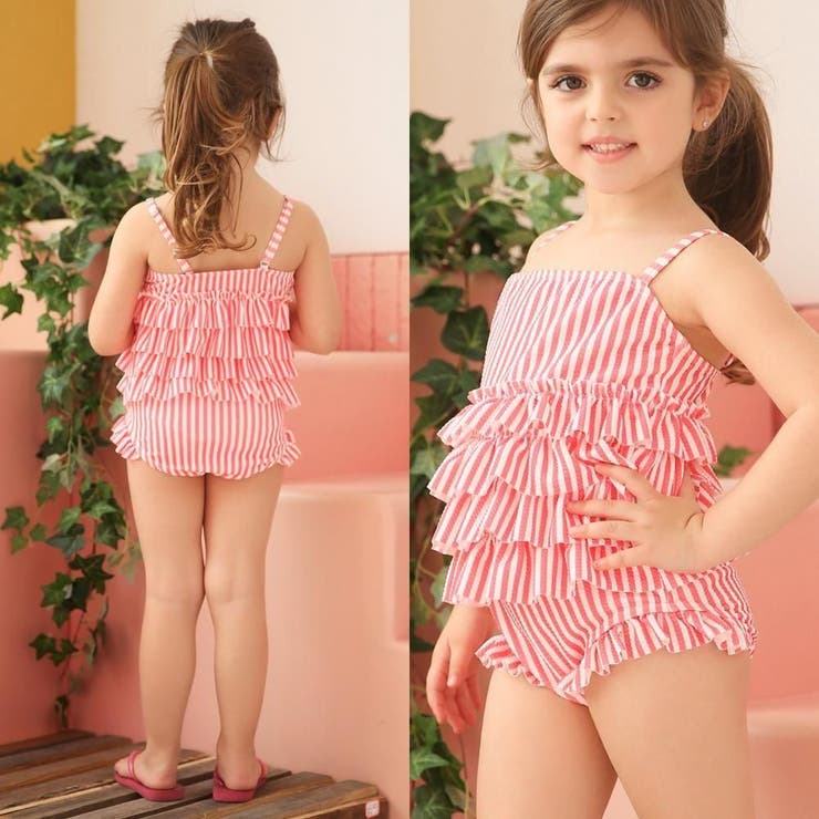 ストライプ柄フリルワンピースKIDSキッズ子供用水着(水着・キッズ・スクール) | GRAXIA | 詳細画像8 