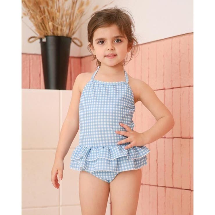 ギンガムチェック柄二段フリルワンピースKIDSキッズ子供用水着(水着 キッズ ス… | GRAXIA | 詳細画像27 