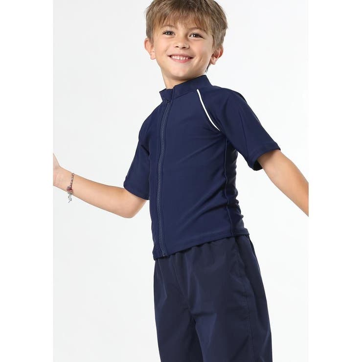 男女兼用フロントファスナー半袖ラッシュガード2点セットSchoolスクール学校キ… | GRAXIA | 詳細画像14 