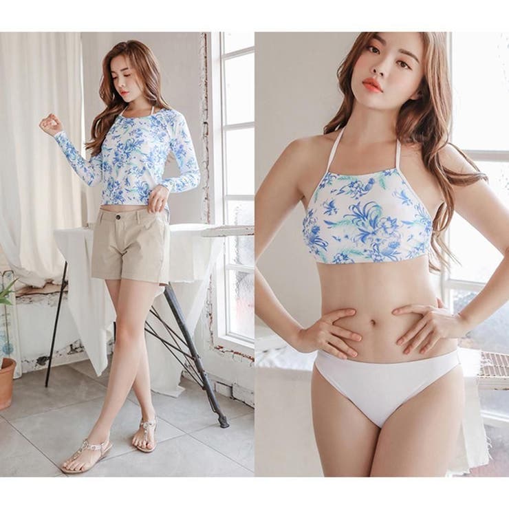 大人カジュアルなロングスリーブ体形カバー水着4点セット(水着・体型カバー) | GRAXIA | 詳細画像10 