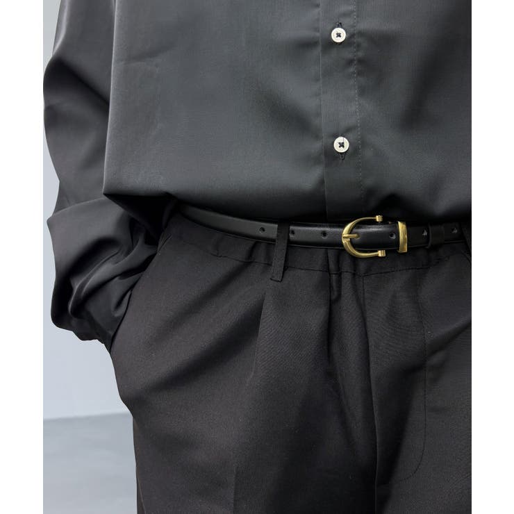 ブラック-1 | ナローベルト シンプル 20ｍｍ | GROOVY STORE