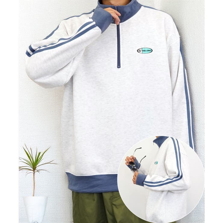 オーバーサイズ】ハーフジップ スウェット レトロ[品番