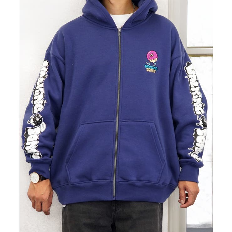 【ｵｰﾊﾞｰｻｲｽﾞ】【裏起毛】ジップパーカー