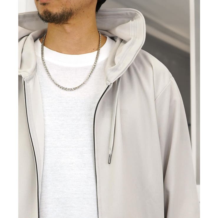 無地】ジップパーカー ジョーゼット 上品[品番：GRVK0002961