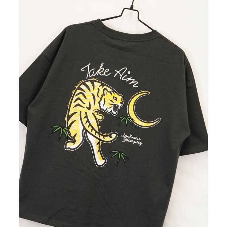 Tシャツ半袖 ｵｰﾊﾞｰｻｲｽﾞ #刺繍 #ﾊﾞｯｸﾌﾟﾘﾝﾄ #ｽﾄﾘｰﾄ