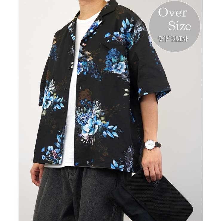 高い素材 シャツ 開襟 シャツ[品番：GRVK0003279]｜GROOVY STORE Lサイズ