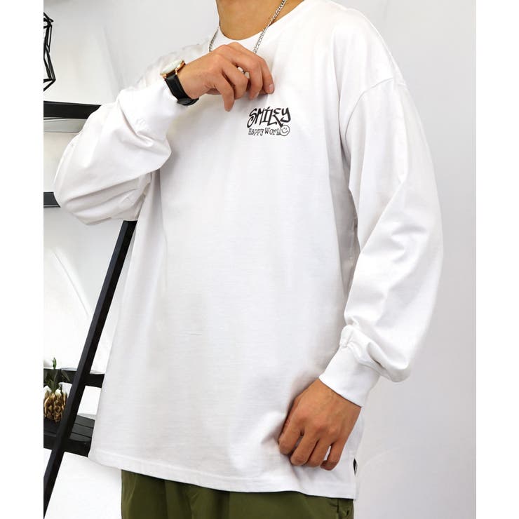 【ｵｰﾊﾞｰｻｲｽﾞ】【SMILEY FACE】ヘビーウェイト ロンT 長袖 #グラフィック #キャラ