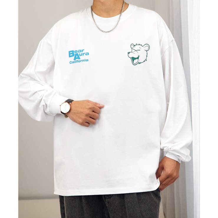 BearAura【ｵｰﾊﾞｰｻｲｽﾞ】【刺繍さがら】 ロンT 長袖 #グラフィック #Tシャツ #刺繍