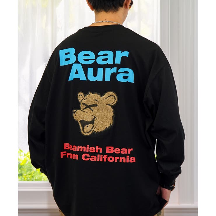 BearAura【ｵｰﾊﾞｰｻｲｽﾞ】【刺繍さがら】 ロンT 長袖 #グラフィック #Tシャツ #刺繍