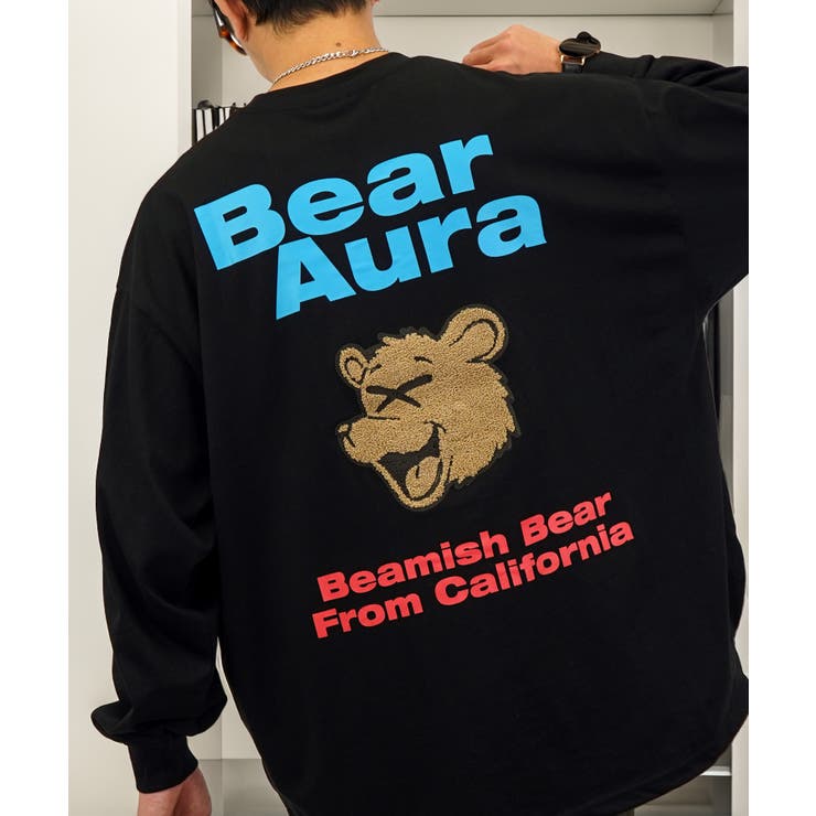 BearAura【ｵｰﾊﾞｰｻｲｽﾞ】【刺繍さがら】 ロンT 長袖 #グラフィック #Tシャツ #刺繍