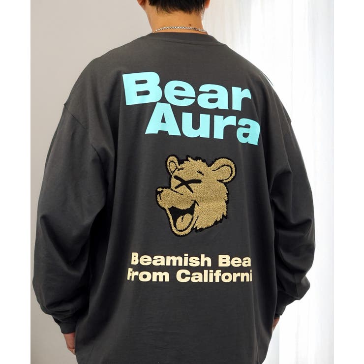 BearAura【ｵｰﾊﾞｰｻｲｽﾞ】【刺繍さがら】 ロンT 長袖 #グラフィック #Tシャツ #刺繍
