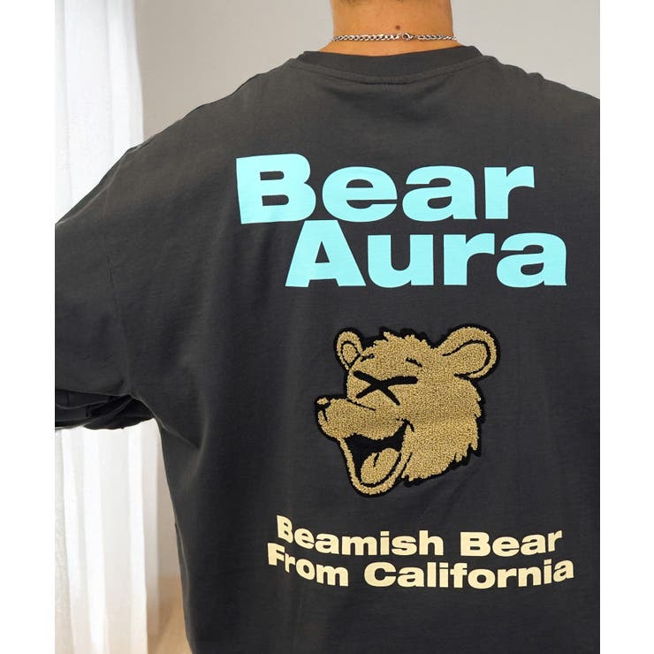 BearAura【ｵｰﾊﾞｰｻｲｽﾞ】【刺繍さがら】 ロンT 長袖 #グラフィック #Tシャツ #刺繍