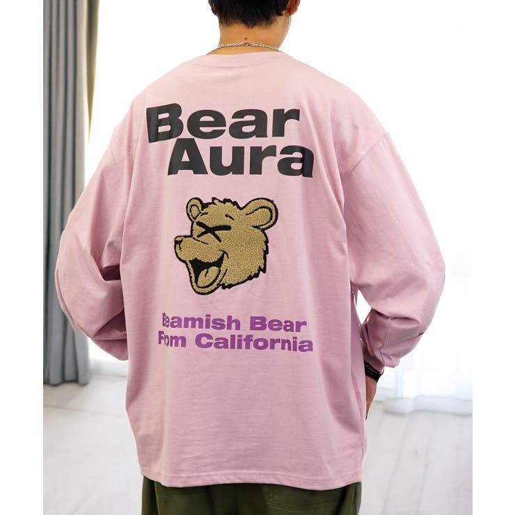 BearAura【ｵｰﾊﾞｰｻｲｽﾞ】【刺繍さがら】 ロンT 長袖 #グラフィック #Tシャツ #刺繍