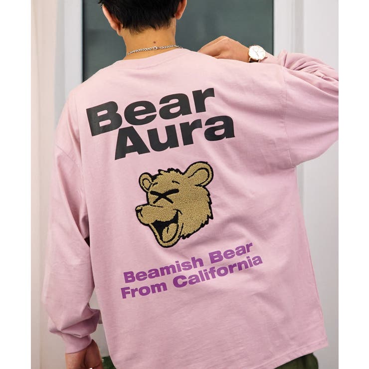 BearAura【ｵｰﾊﾞｰｻｲｽﾞ】【刺繍さがら】 ロンT 長袖 #グラフィック #Tシャツ #刺繍