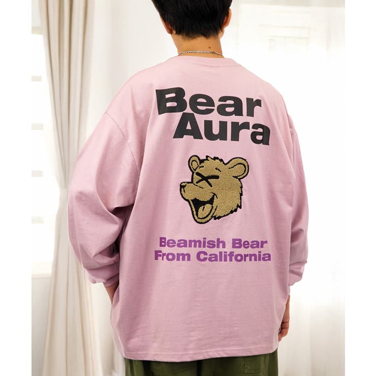 BearAura【ｵｰﾊﾞｰｻｲｽﾞ】【刺繍さがら】 ロンT 長袖 #グラフィック #Tシャツ #刺繍