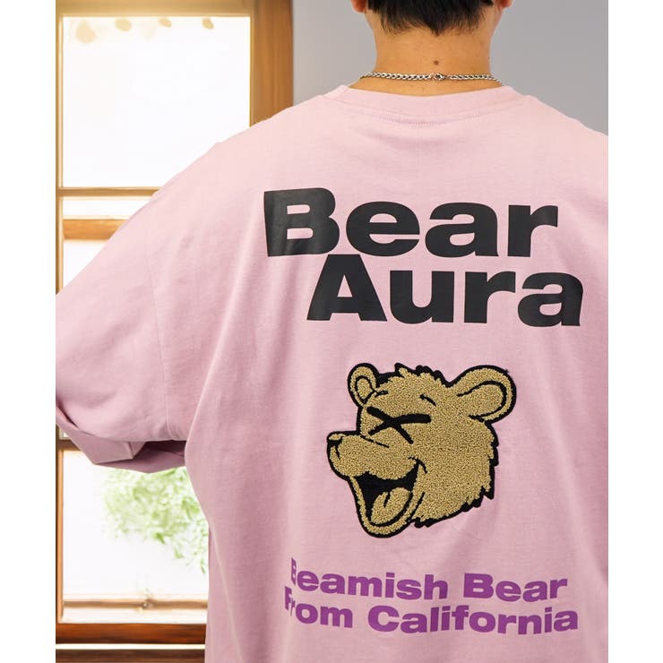 BearAura【ｵｰﾊﾞｰｻｲｽﾞ】【刺繍さがら】 ロンT 長袖 #グラフィック #Tシャツ #刺繍