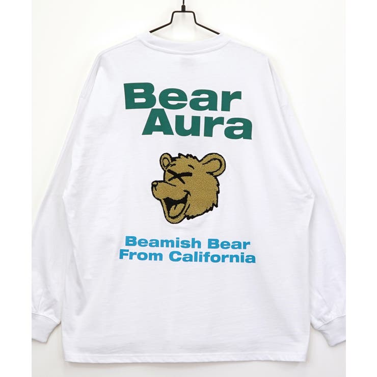 BearAura【ｵｰﾊﾞｰｻｲｽﾞ】【刺繍さがら】 ロンT 長袖 #グラフィック #Tシャツ #刺繍