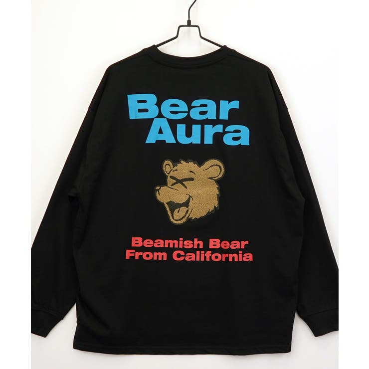 BearAura【ｵｰﾊﾞｰｻｲｽﾞ】【刺繍さがら】 ロンT 長袖 #グラフィック #Tシャツ #刺繍