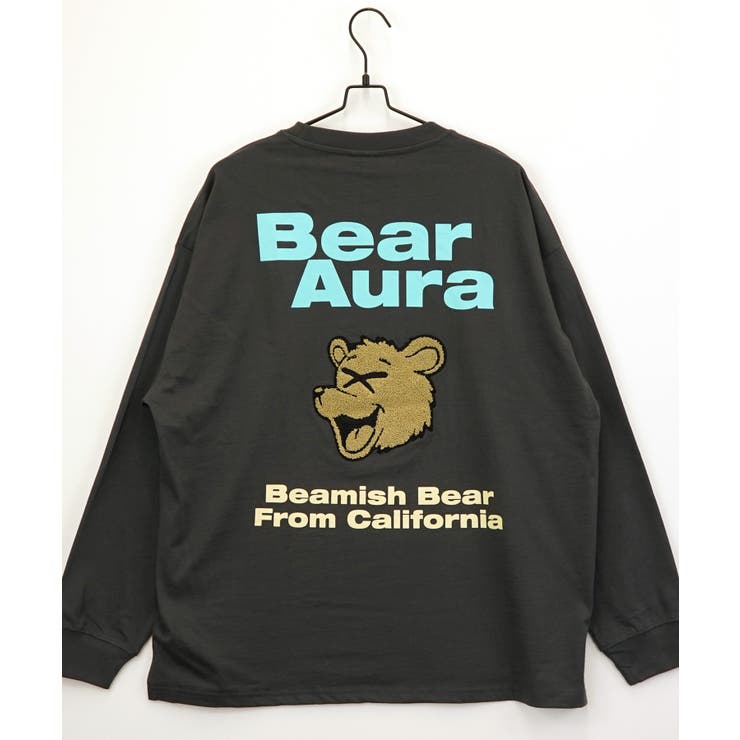 BearAura【ｵｰﾊﾞｰｻｲｽﾞ】【刺繍さがら】 ロンT 長袖 #グラフィック #Tシャツ #刺繍