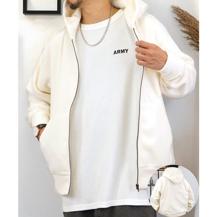 無地】ジップ パーカー トップス[品番：GRVK0003119]｜GROOVY STORE