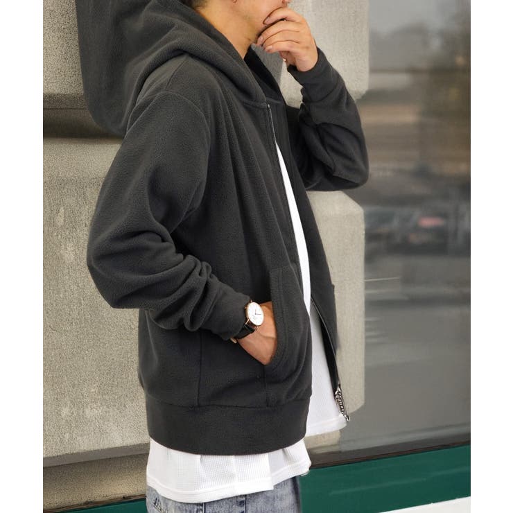 【無地】ジップ パーカー トップス ニット フリース パーカー ジップアップ[品番：GRVK0003174]｜GROOVY  STORE（グルービーストア）のメンズファッション通販｜SHOPLIST（ショップリスト）
