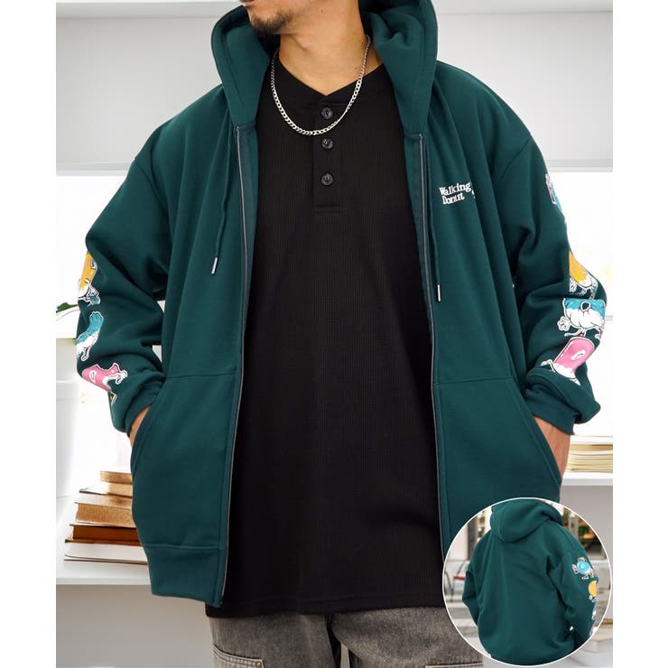 ジップアップパーカー オーバーサイズ パーカー レディース