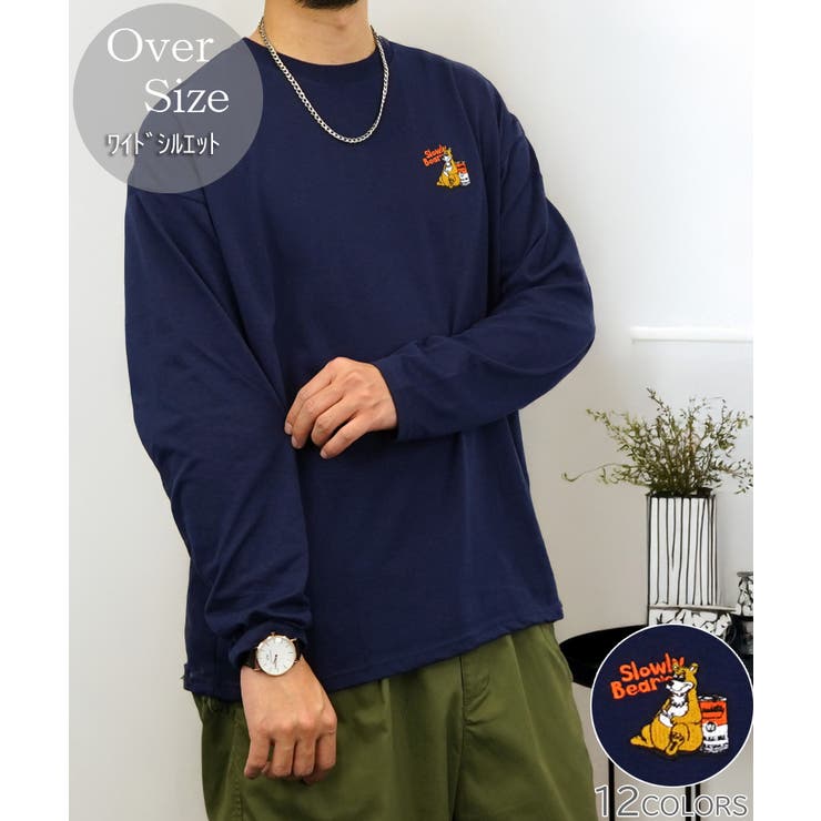 ワイド】オーバーサイズ 刺繍 長袖Tシャツ[品番：GRVK0003192]｜GROOVY