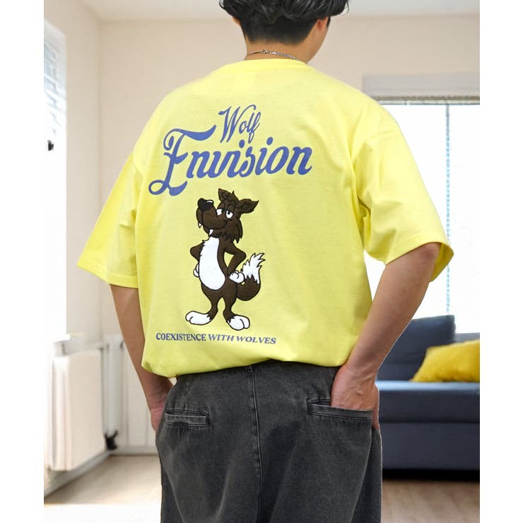 ワイド Tシャツ サガラ刺繍 Tシャツ 半袖 アニマル ロゴ キャラクターT