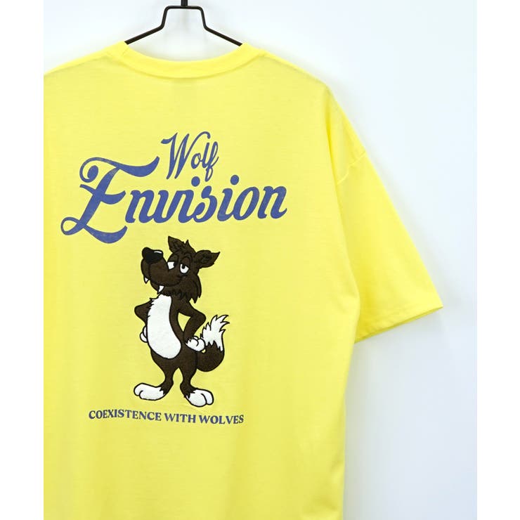 ワイド Tシャツ サガラ刺繍 Tシャツ 半袖 アニマル ロゴ キャラクターT
