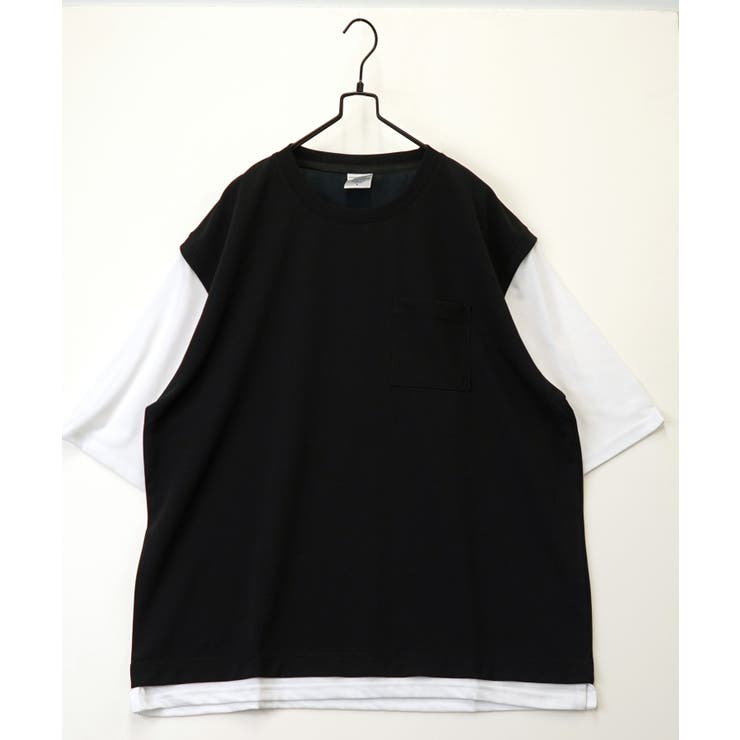 ルーズフィット 無地 レイヤード風Tシャツ ジョーゼット | GROOVY STORE | 詳細画像2 