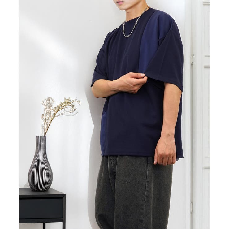 品良く着こなすため ワイド】Tシャツ半袖 ジョーゼット #無地 Tシャツ[品番 トップス