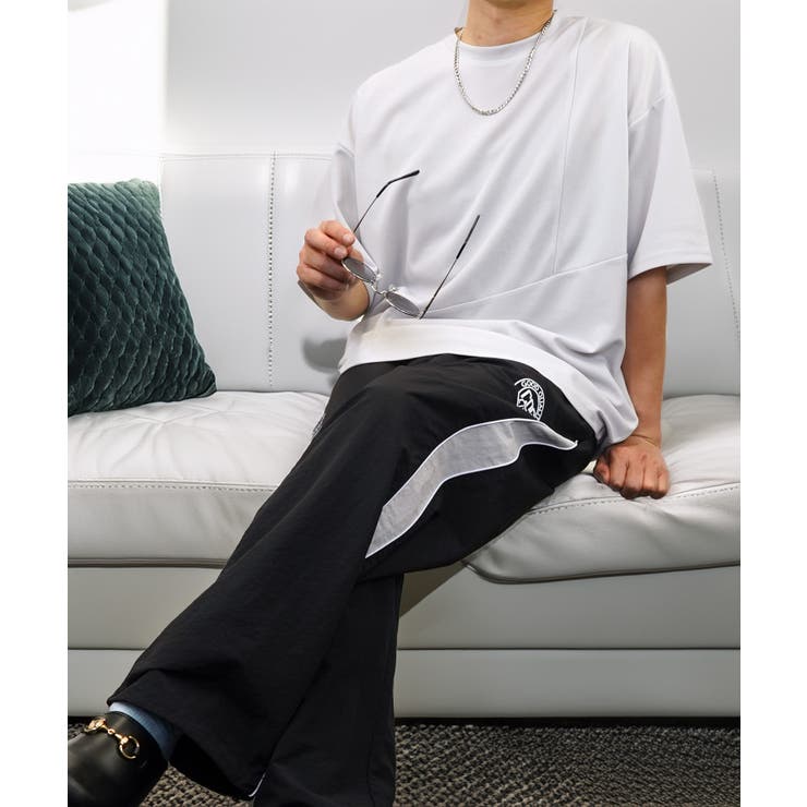 【ワイド】Tシャツ半袖 ジョーゼット #無地 Tシャツ