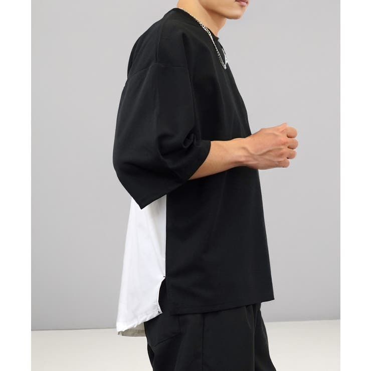 【オーバーサイズ】シャツ切替 Tシャツ半袖 ジョーゼット #無地 | GROOVY STORE | 詳細画像16 
