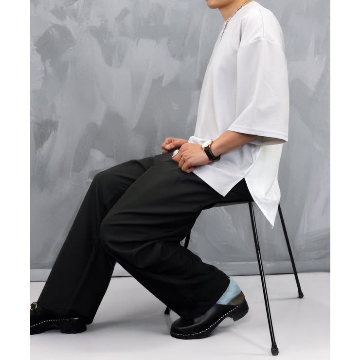 426新品 日本製 袖口切替 上質感のメッシュカットソー（WH)