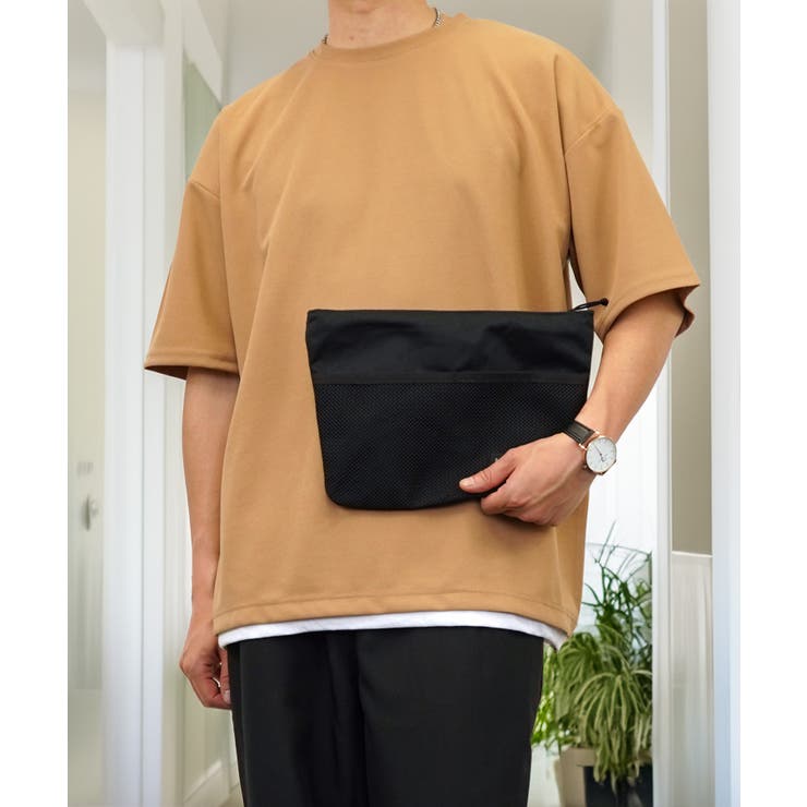 Tシャツ半袖 レイヤード風Tシャツ ジョーゼット #無地 Tシャツ