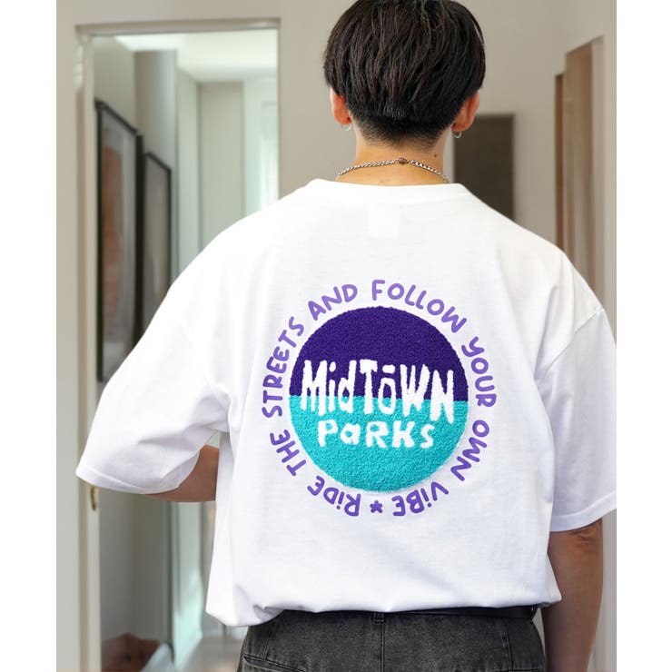 ホワイト-サークル | ルーズフィット グラフィック Tシャツ バックプリント | GROOVY STORE