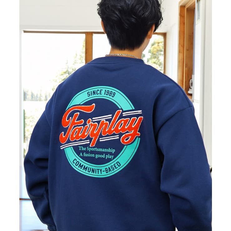 フェードネイビー-1 | グラフィック ワイド スウェット | GROOVY STORE