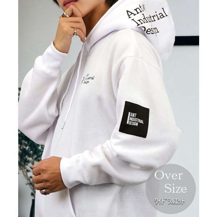 ホワイト | 【オーバーサイズ】 パーカー【フードロゴ】スウェット ＃ロゴ | GROOVY STORE
