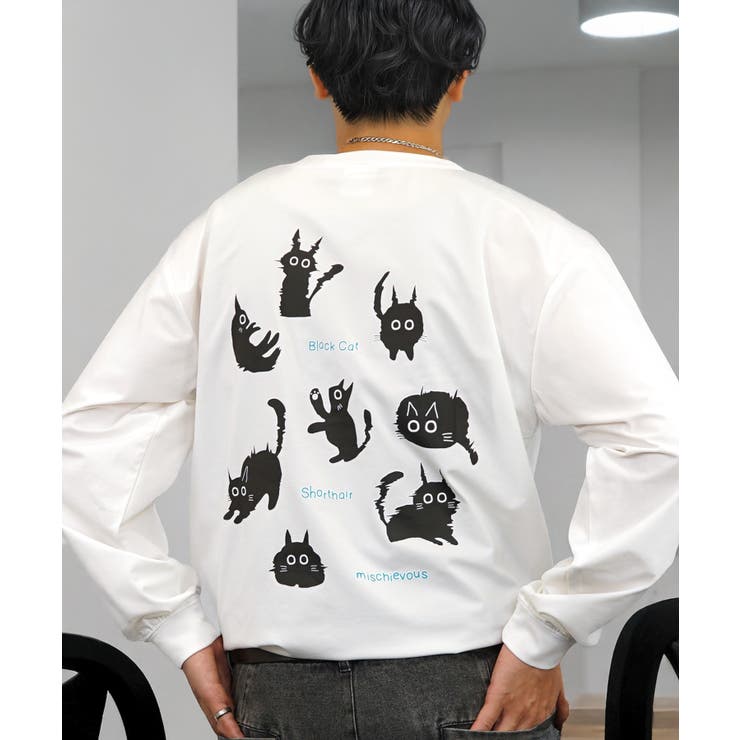 黒ネコ 刺繍 ストレッチ 長袖 Tシャツ  | GROOVY STORE | 詳細画像12 